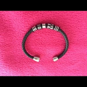 Premier Designs Grayson Leather and SS Bracelet